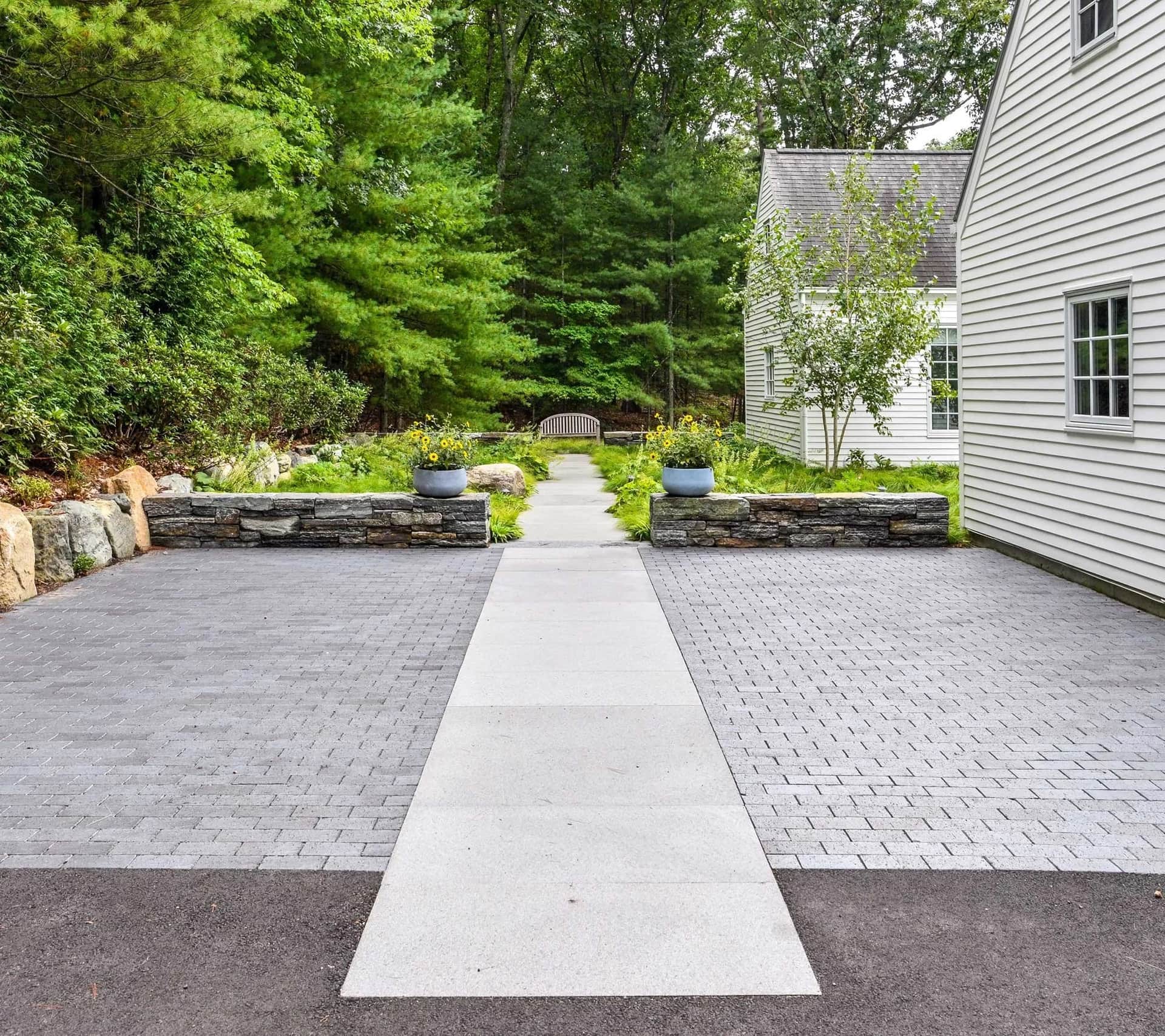Weston project — walkway & landscape in Weston, MA